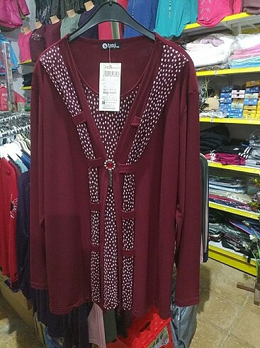 xxl Beden bordo Renk Anne bluz