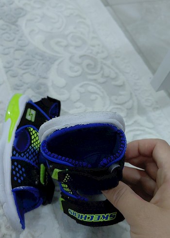 Skechers Erkek Çocuk Mavi Cırtcırtlı Sandalet - Görsel 4