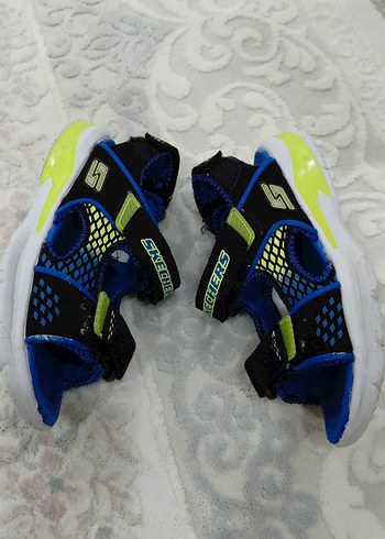 Skechers Erkek Çocuk Mavi Cırtcırtlı Sandalet - Görsel 2
