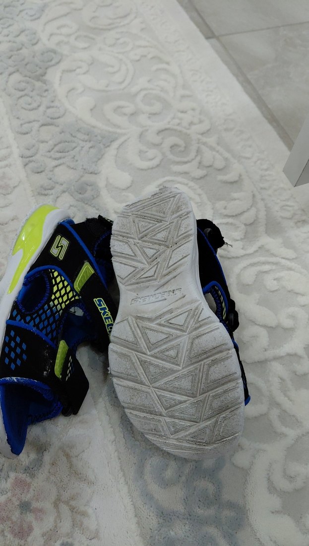 Skechers Erkek Çocuk Mavi Cırtcırtlı Sandalet - Görsel 3