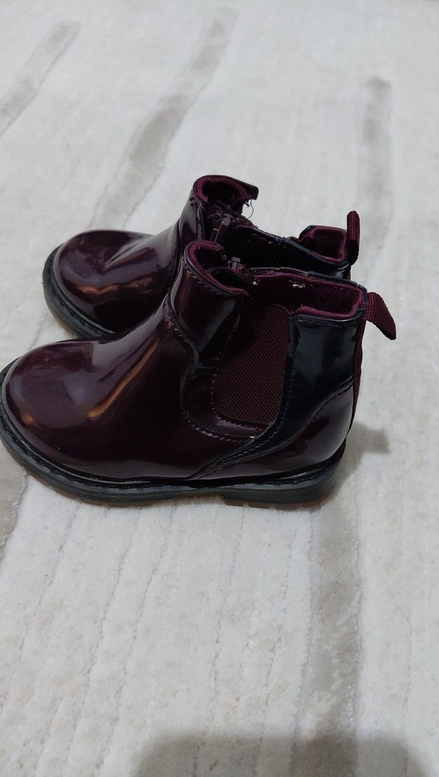 Bordo Rugan Kız Botu Tokalı - Görsel 2