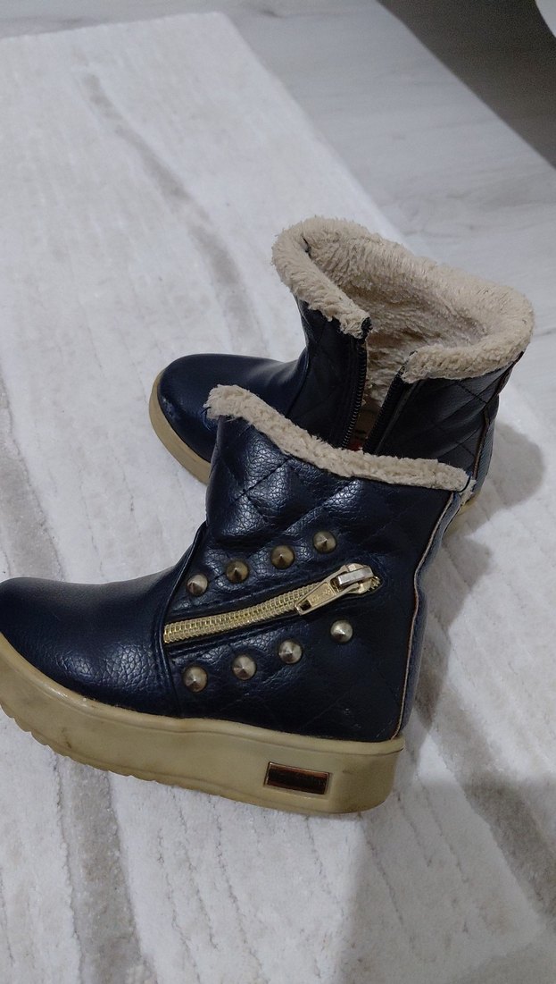 Kız Çocuk Lacivert Kürklü Bot - Görsel 3