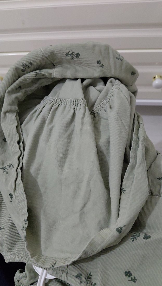 Nakışlı Fırfırlı Keten Kız Elbisesi kışlık - Görsel 4