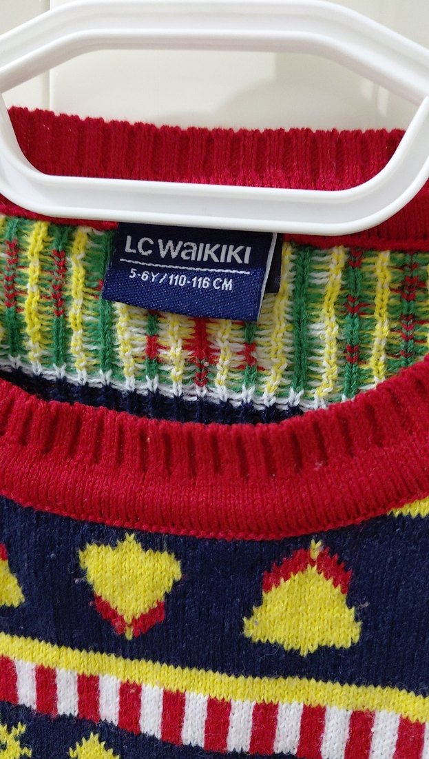 yılbaşı desenli renkli erkek çocuk triko kazak - Görsel 2