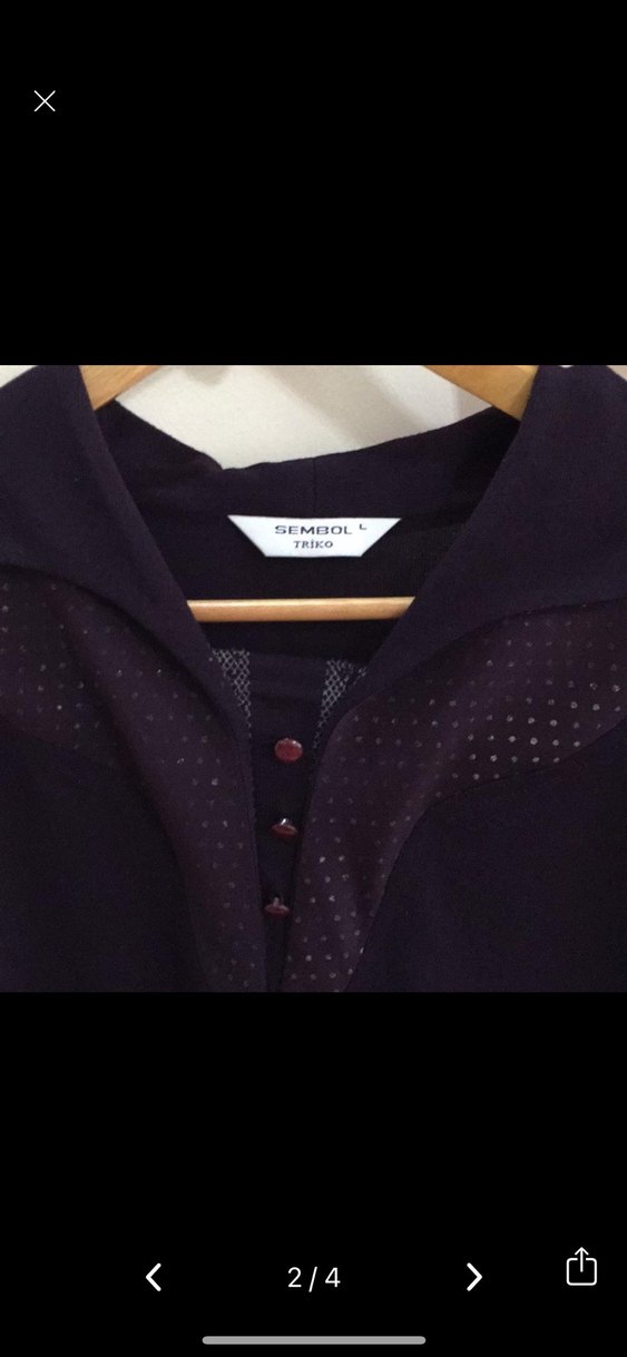 Uzun Kollu V Yaka Örgü Mor Kazak - Görsel 2