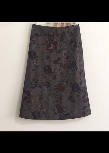 Drapeli Midi Kahverengi Bohem Etek - Görsel 3