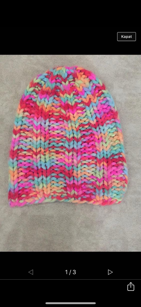 Renkli Örgü Kadın Bere - Görsel 2