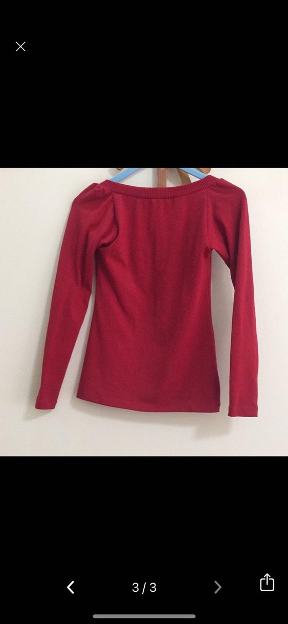 Kırmızı Uzun Kollu Bluzu - Görsel 2