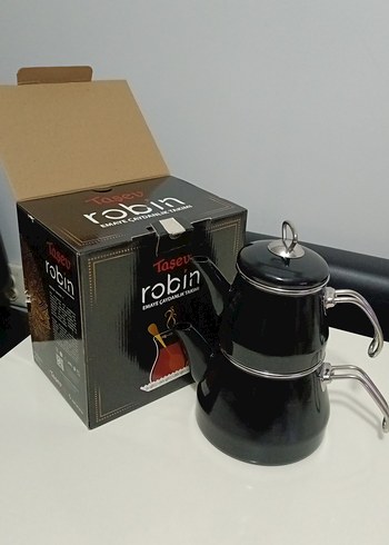 Siyah emaye  Çaydanlık Seti - Görsel 3