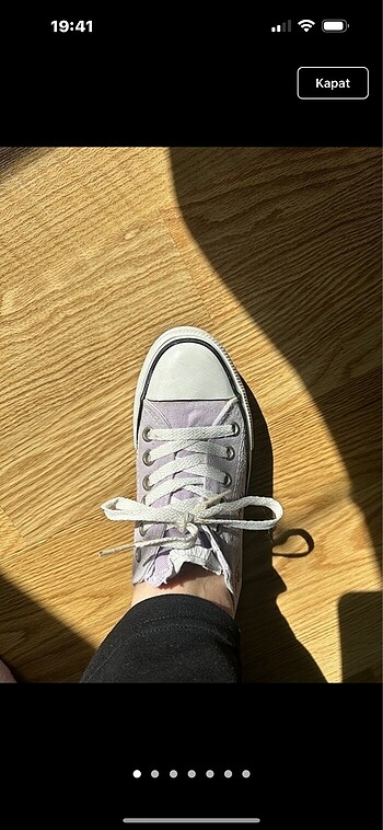 Converse 38 numara mor çiçekli converse