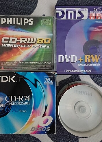 TOPLAM 32 ADET BOŞ CD.... 11 ADETİ CD 20 ADETİ CD-RW & 1 ADETİ 1