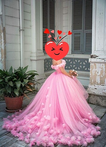 Pembe Prenses Elbise Nişan Elbisesi