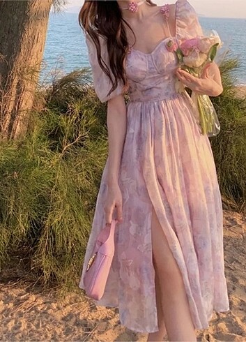 s Beden sarı Renk Çiçekli vintage elbise