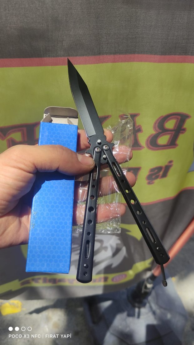 Siyah Kelebek Bıçak çakı Büyük boy - Görsel 2