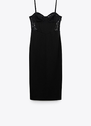 Zara ZARA KORSE TASARIMLI DANTEL ELBİSE