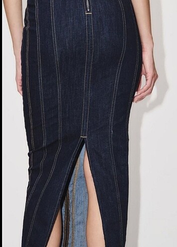Zara Zara Denim Midi Elbise