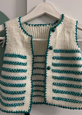 Kız Çocuk Örgü Bohem Yelek - Görsel 2