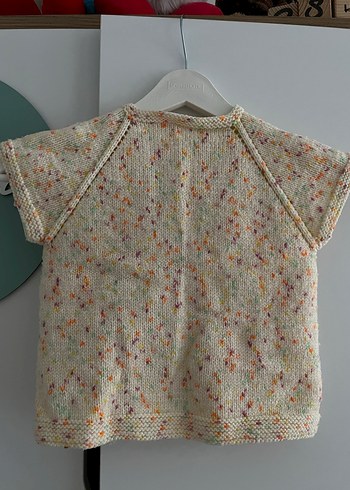 Renkli Örgü Kız Çocuk Kısa Kollu Hırka - Görsel 2