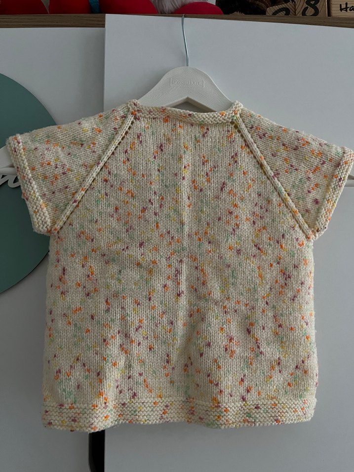 Renkli Örgü Kız Çocuk Kısa Kollu Hırka - Görsel 2