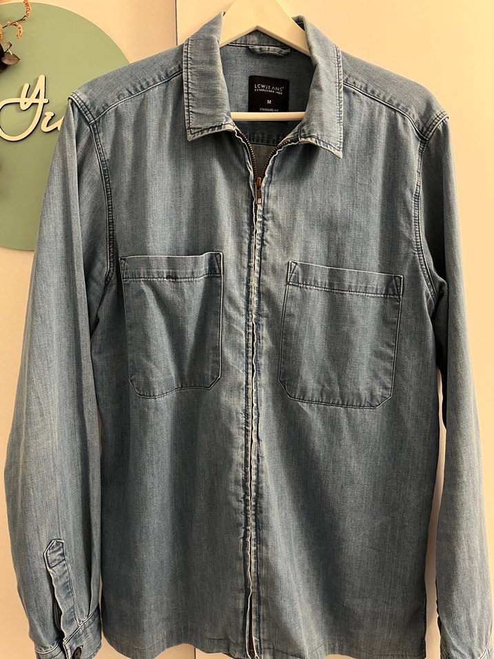 Erkek Mavi Denim Fermuarlı Gömlek - Görsel 2