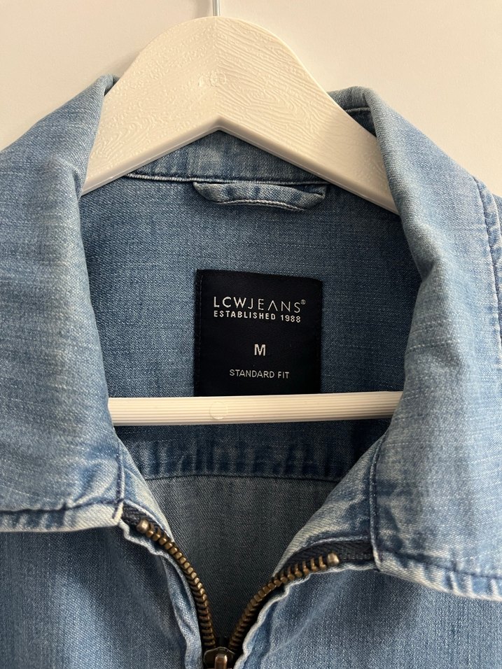 Erkek Mavi Denim Fermuarlı Gömlek - Görsel 3