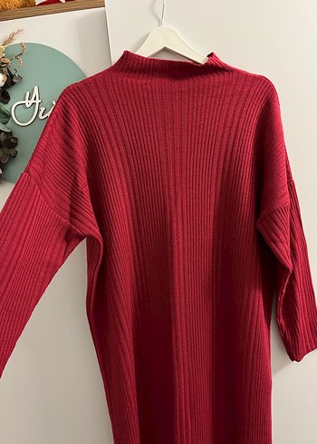 Fuşya Uzun Kollu Örme Triko Elbise - Görsel 2