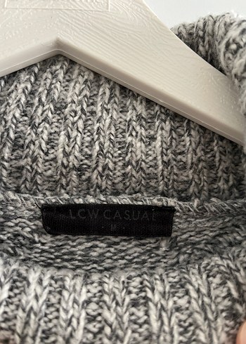 Gri Boğazlı Örgü Kadın Kazak - Görsel 3