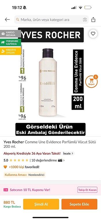 Beden Evidence vücut losyonu