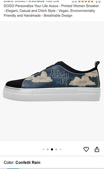 39 Beden Dogo Shoes Confetti Rain Ayakkabı