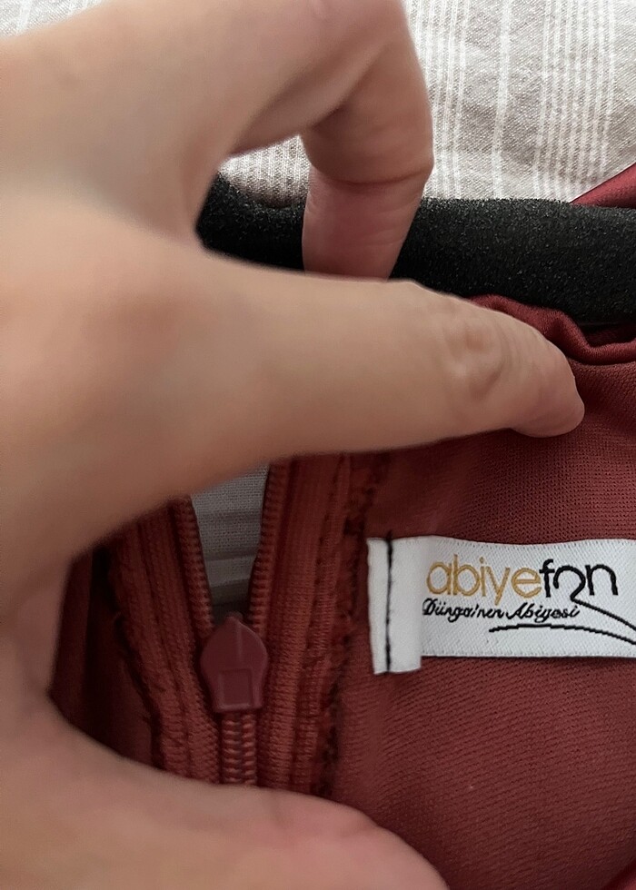 Mercan rengi uzun saten abiye elbise - Görsel 2