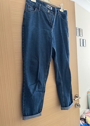 Lacivert Bol Kesim Midi Kadın Kot Pantolon