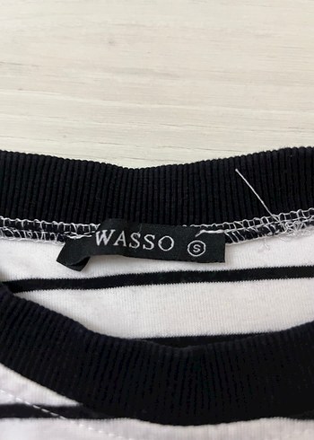 Uzun Kollu Çizgili Beyaz Crop Top - Görsel 3