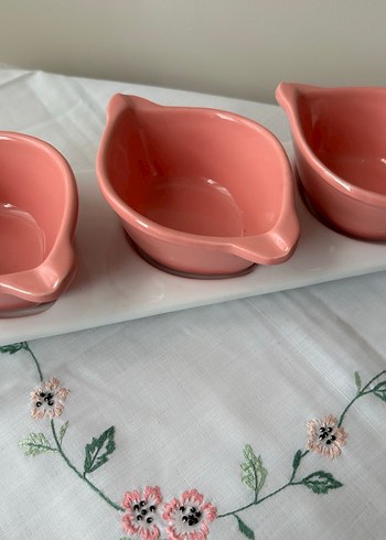 Pembe Pastel Seramik Sosluk Seti