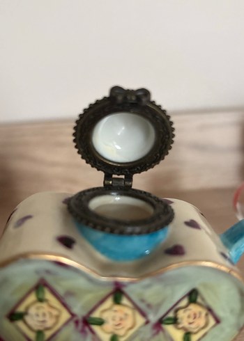 Renkli Seramik Kalp Şeklinde Demlik - Görsel 5