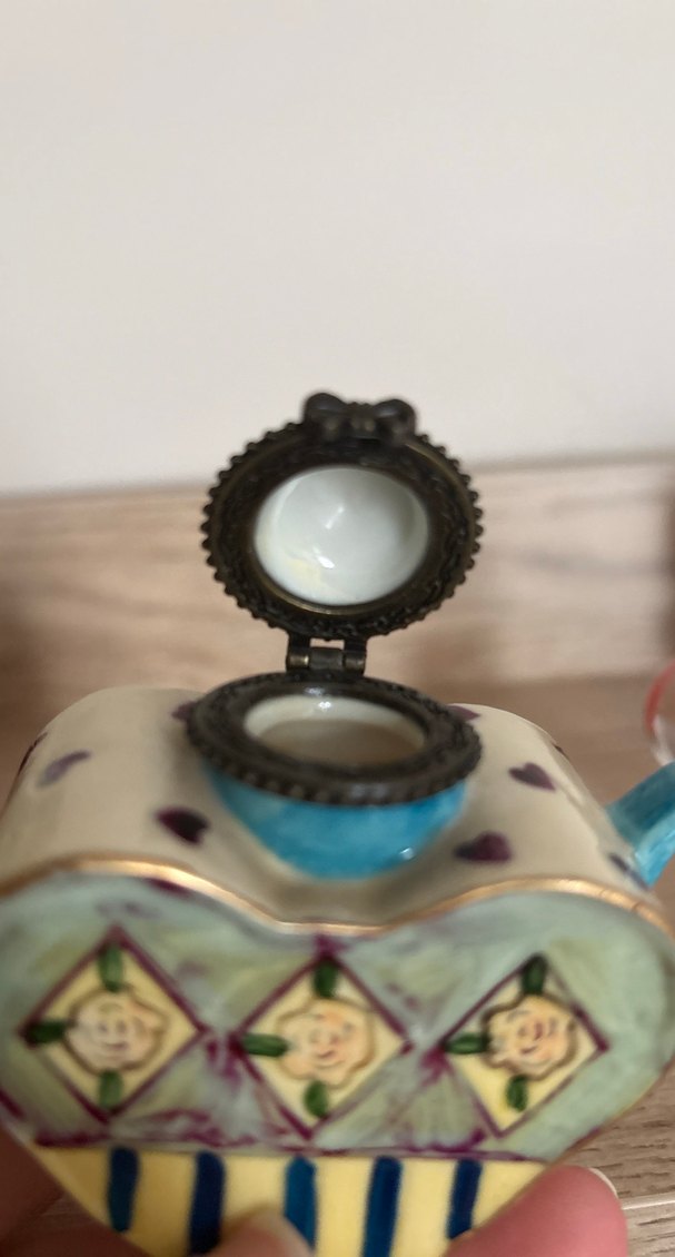 Renkli Seramik Kalp Şeklinde Demlik - Görsel 5