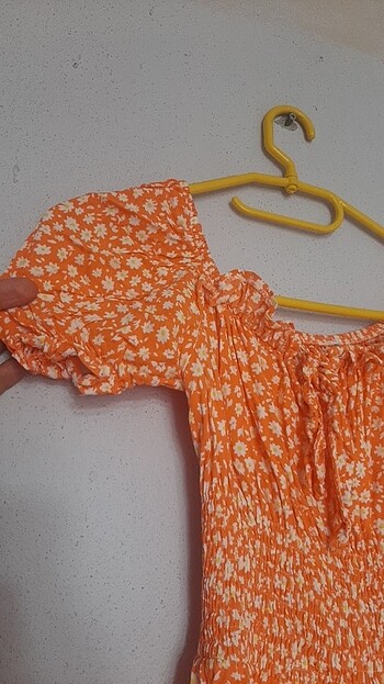 11-12 Yaş Beden turuncu Renk Cocuk elbise