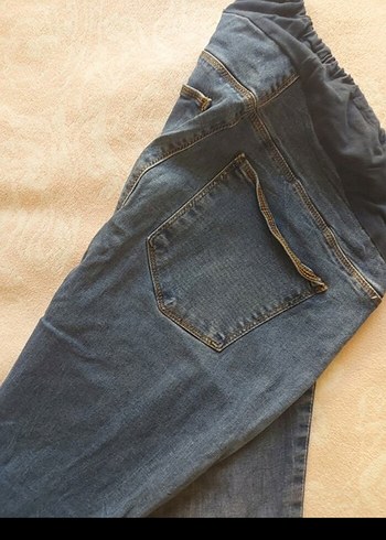 LC Waikiki Gri Bantlı Mavi Hamile Kot Pantolon