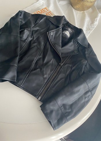 LC Waikiki Kadın Siyah Deri Biker Ceket