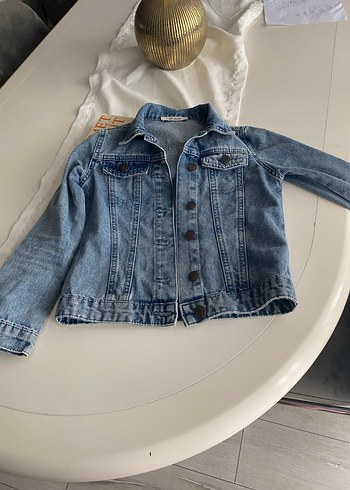 LC Waikiki Düğmeli Gri Mavi Kadın Denim Ceket
