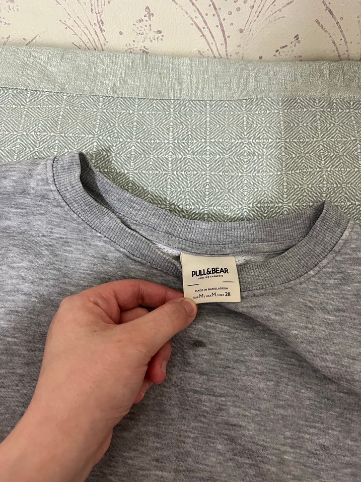 Gri Kadın Keten Sweatshirt - Görsel 2