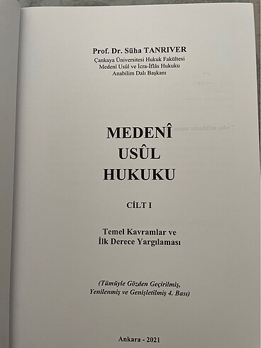 Medeni usul hukuku Süha tanrıver