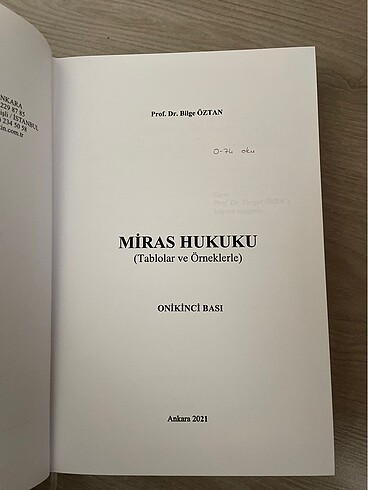 Miras hukuku bilge öztan