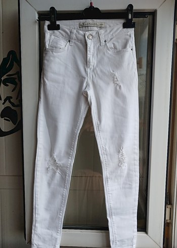 32 Beden y2k beyaz skinny jean