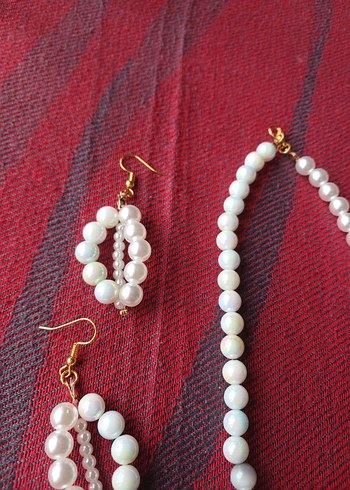 Accessorize mint boncuk ve inci kolye