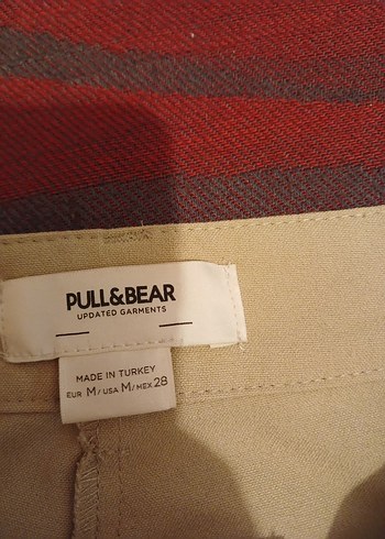 m Beden pull&bear bej kumaş pantolon