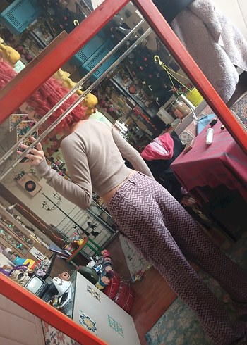 sentetik sezar kumaş palazzo Pantolon - Görsel 4