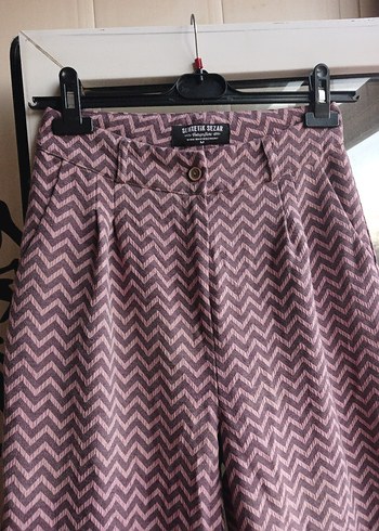 sentetik sezar kumaş palazzo Pantolon - Görsel 7