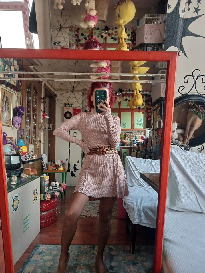 zara midi triko elbise - Görsel 3