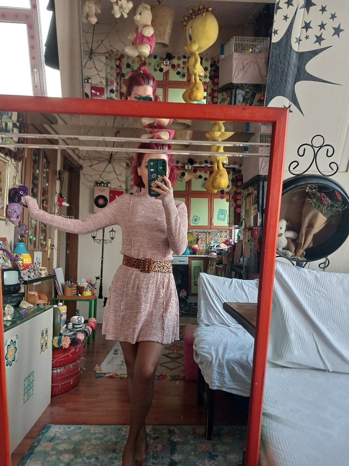 zara midi triko elbise - Görsel 2