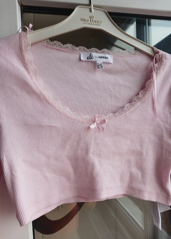 koton toz pembe crop - Görsel 3
